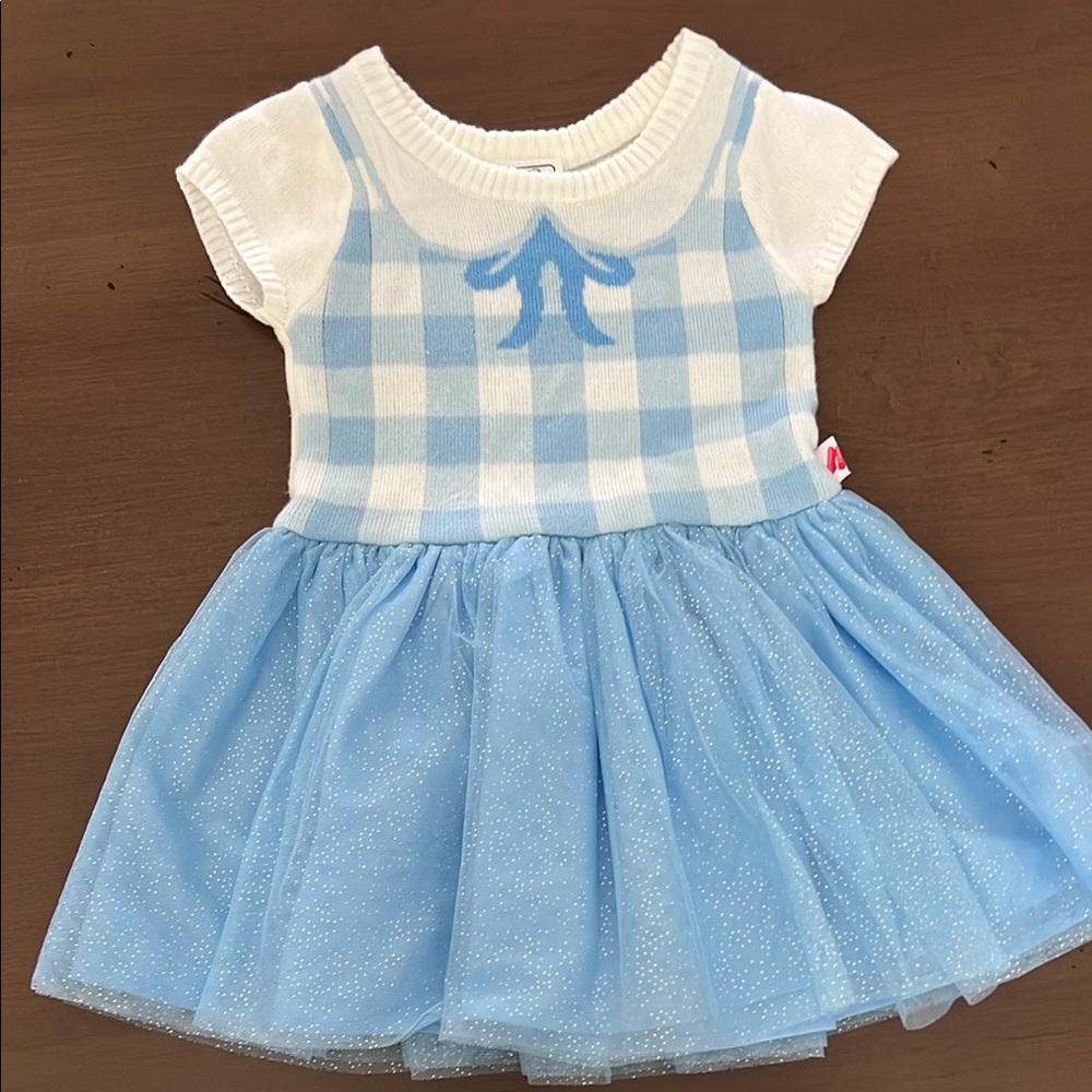 Dorothy Blue and White Checkered Dress with Tulle Skirt